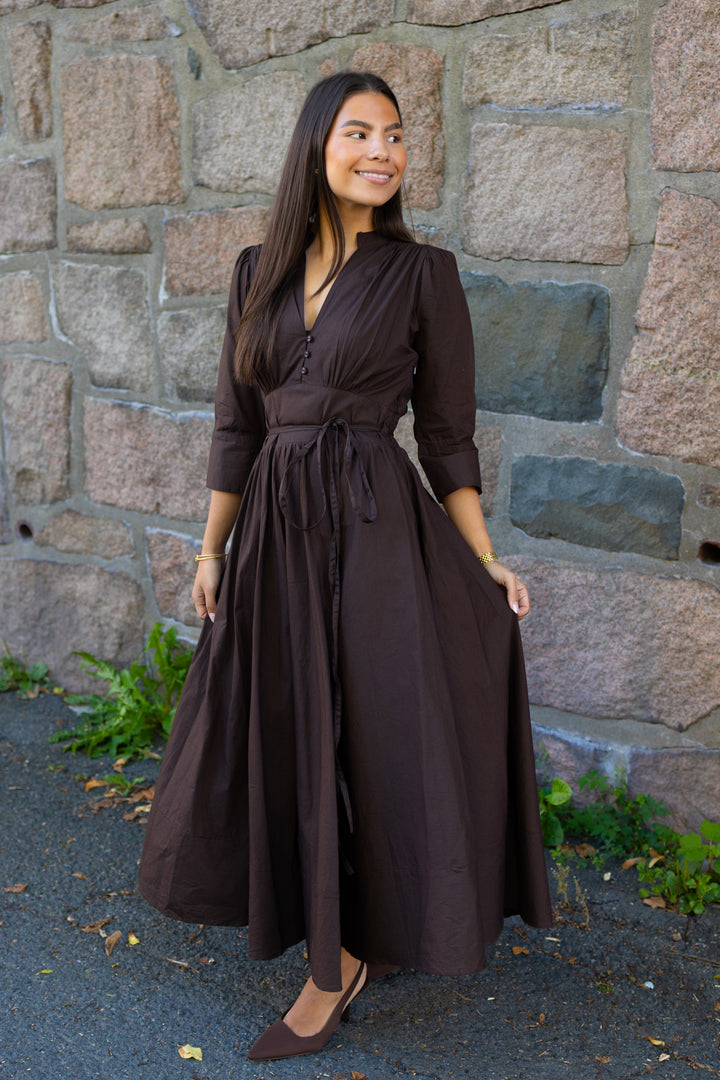 Maria Dress Chocolate Poplin