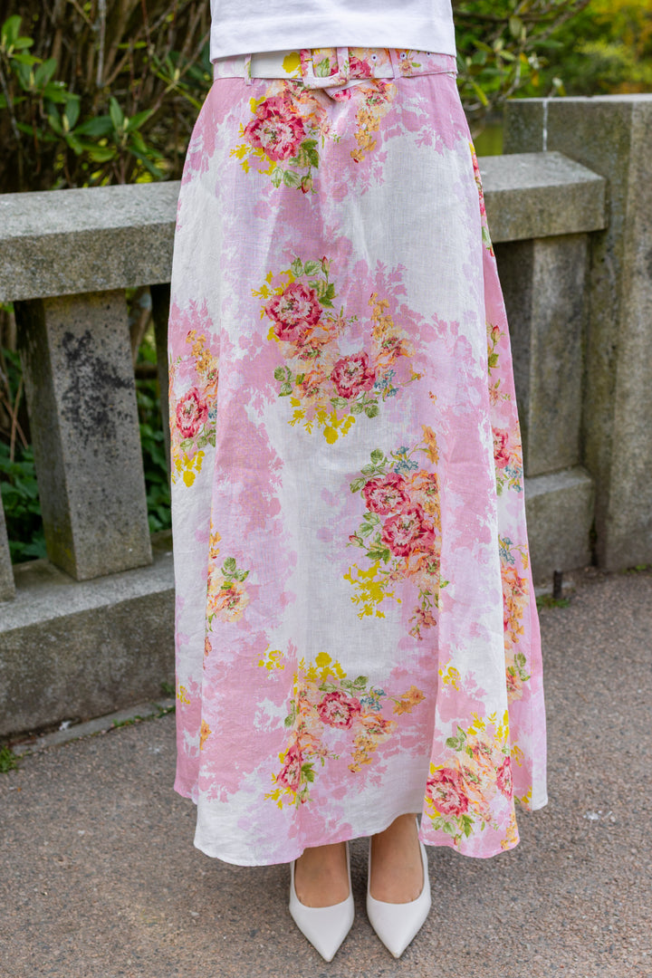 Linen Maxi Skirt Rose Amore