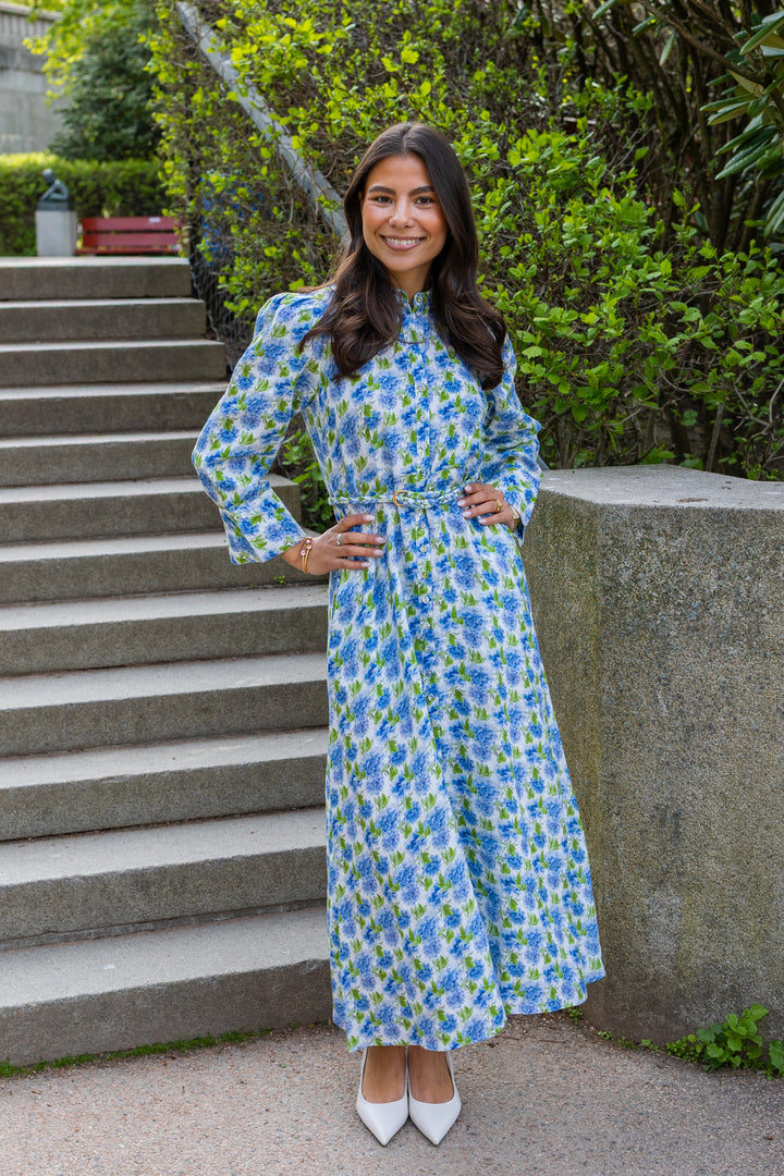 Linen Button-Down Dress Peony