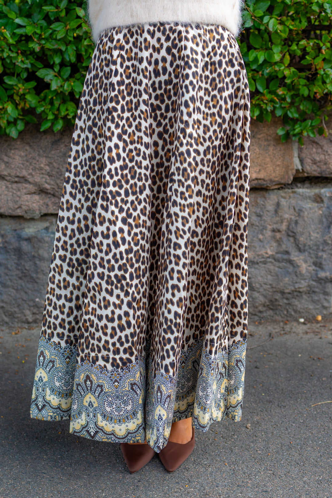 Taffeta Maxi Skirt Wild Paisley