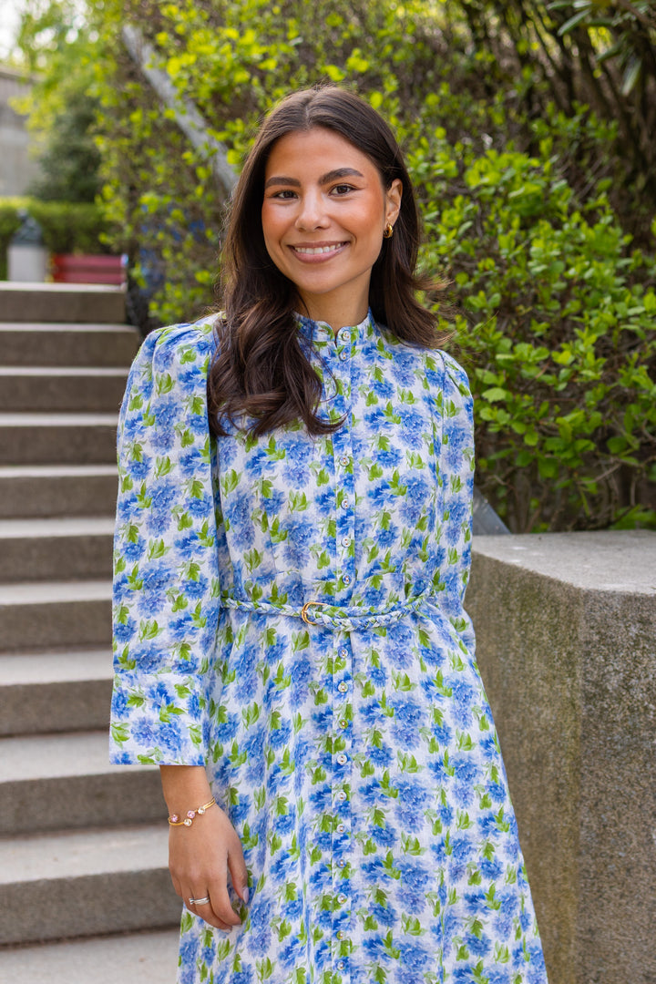 Linen Button-Down Dress Peony