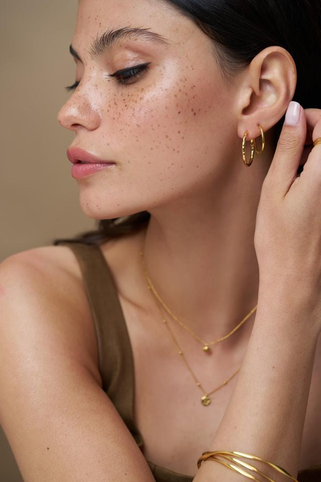Mixed Textured Hoop Earring Pack 18K Gold
