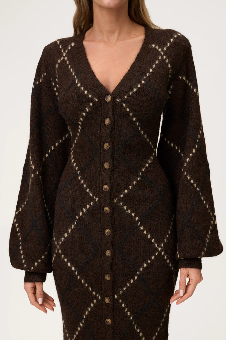 Montana Dress Espresso Rhombus