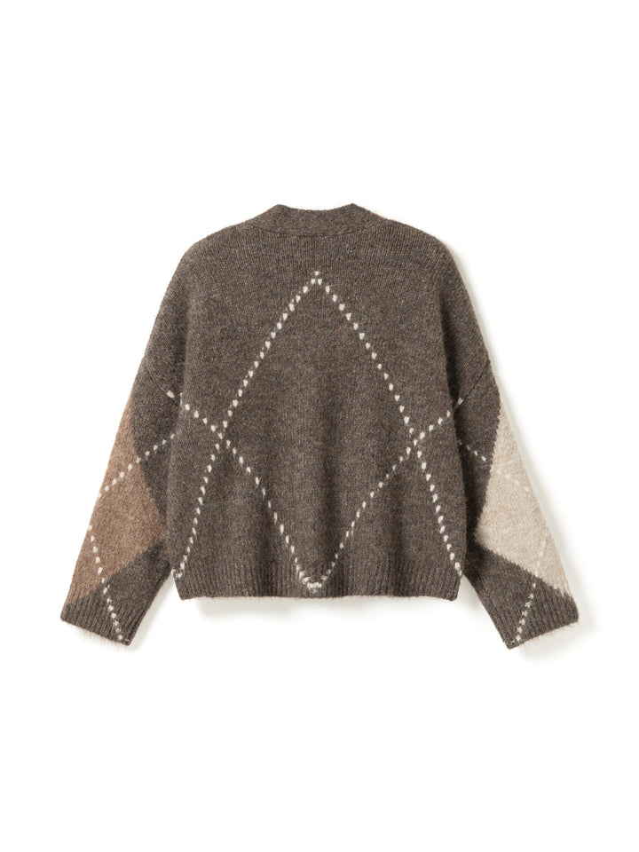 Laiana Knit Cardigan Ash Brown Mix