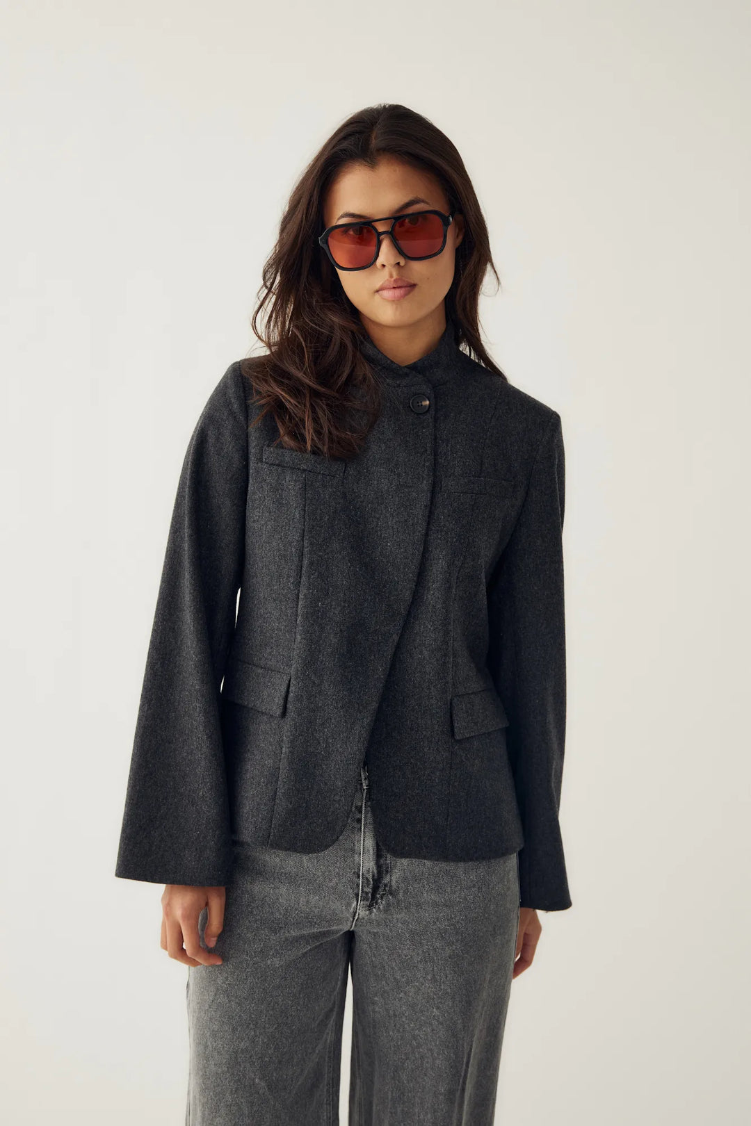 Monique Blazer Dark Grey Melange