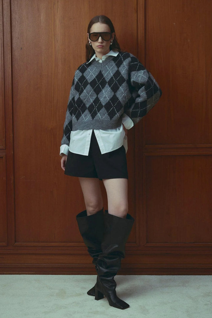 N-Lai Knit Black Grey Mix