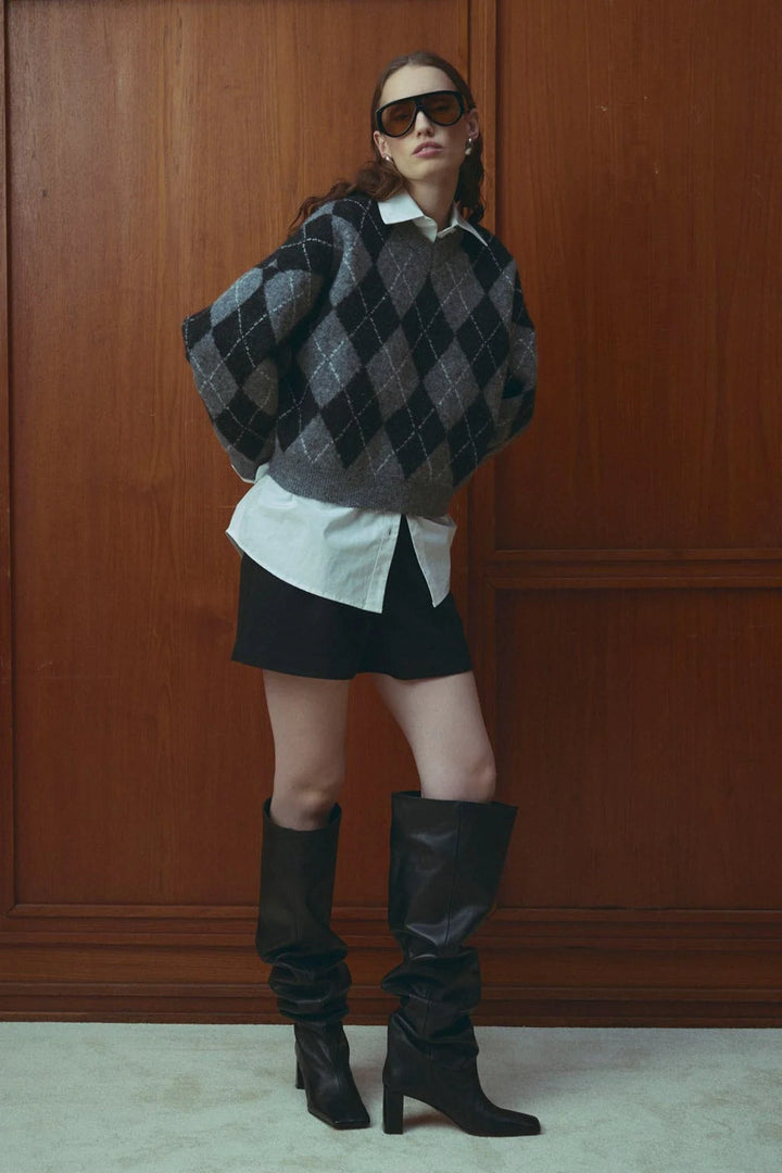 N-Lai Knit Black Grey Mix