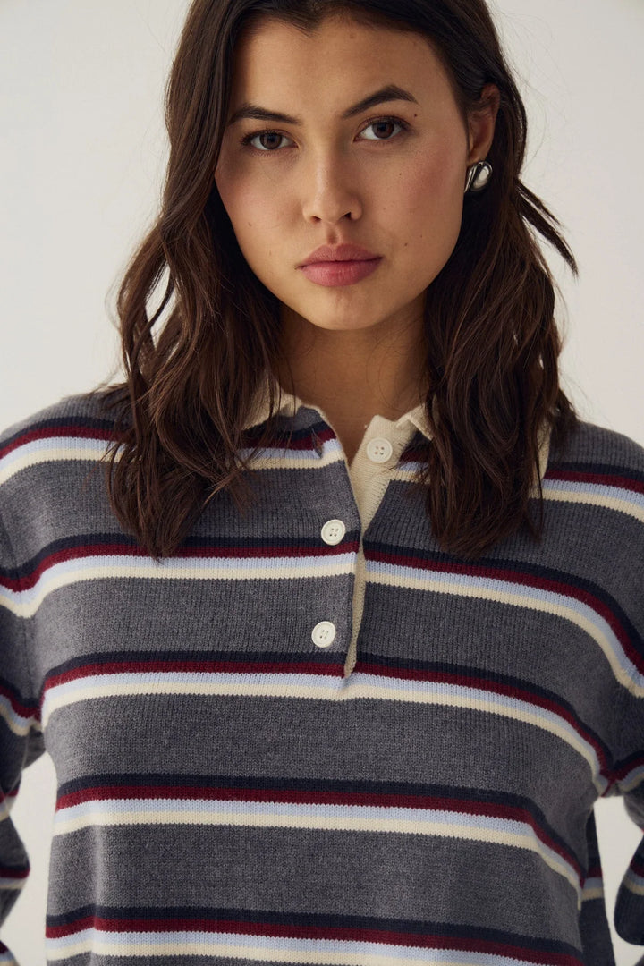 Merryll Knit Delissa Grey Stripe