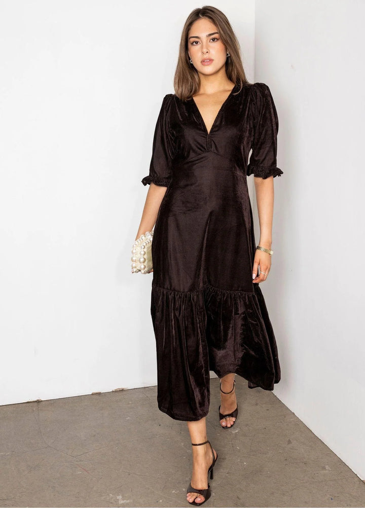 Ophelia Dress Velvet Toffee