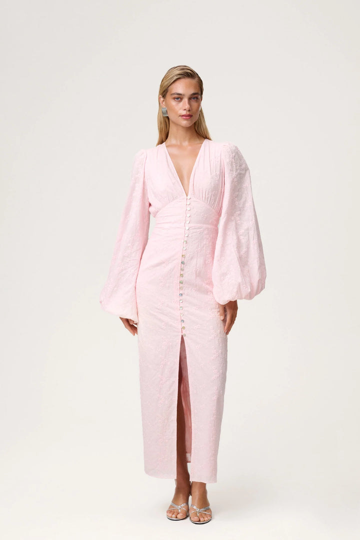 Positano Dress Pink Embroidery