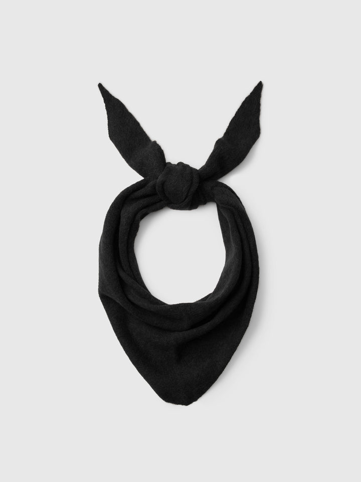 Lulu Brushed Wool Blend Scarf Black