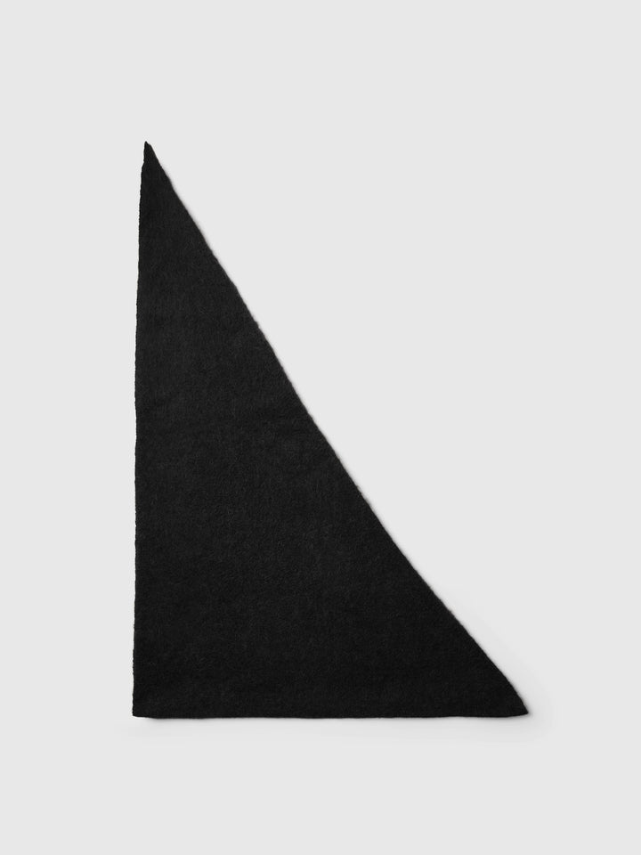 Lulu Brushed Wool Blend Scarf Black