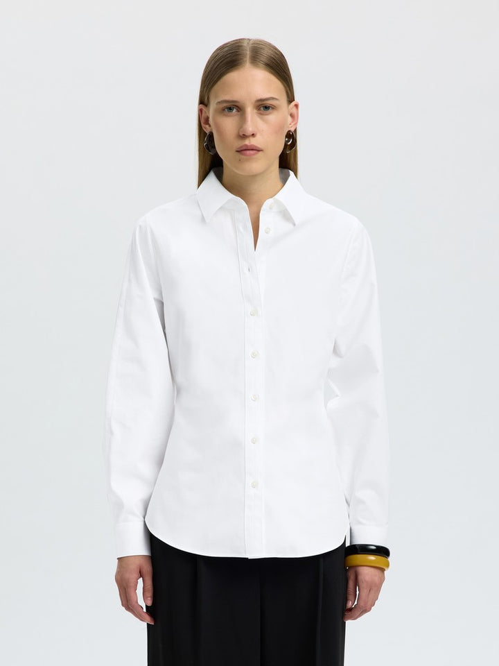Ester Slim Ls Barrel Sleeve Shirt Bright White