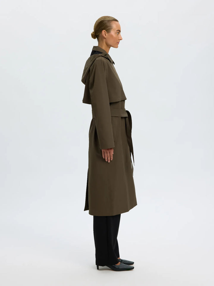 New Aline Tech Trenchcoat Grape Leaf