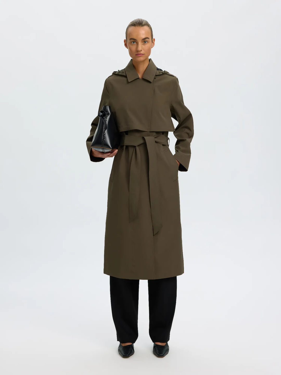 New Aline Tech Trenchcoat Grape Leaf