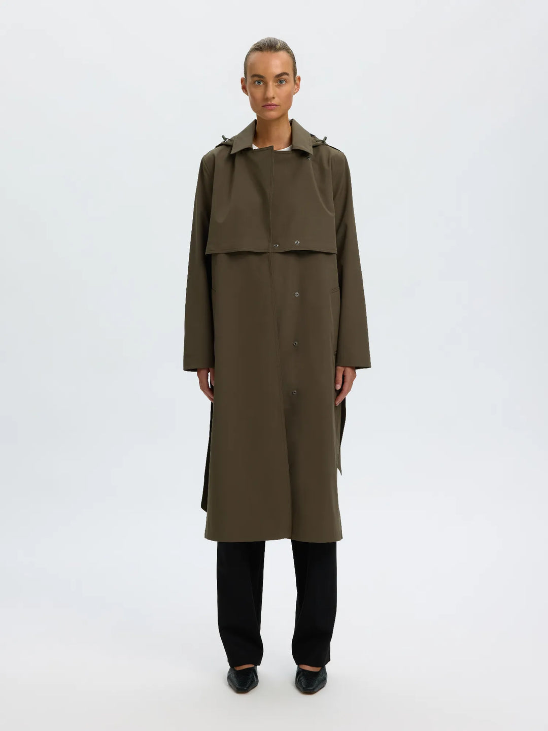 New Aline Tech Trenchcoat Grape Leaf