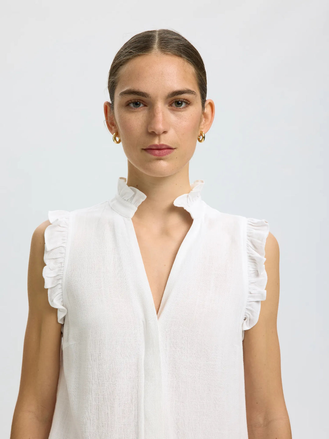 Viva Sl Sun Ruffle Top Snow White