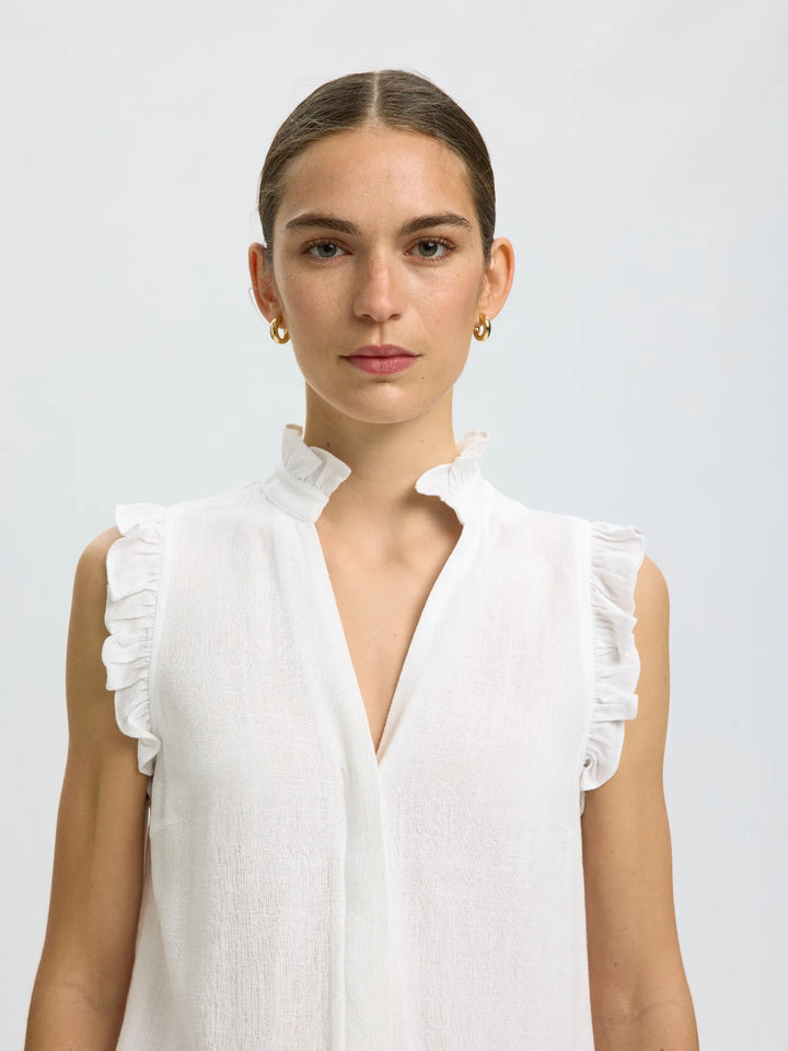 Viva Sl Sun Ruffle Top Snow White