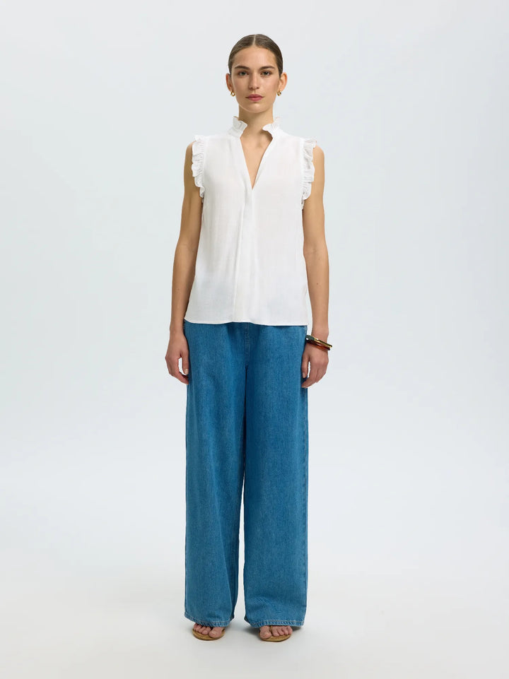 Viva Sl Sun Ruffle Top Snow White