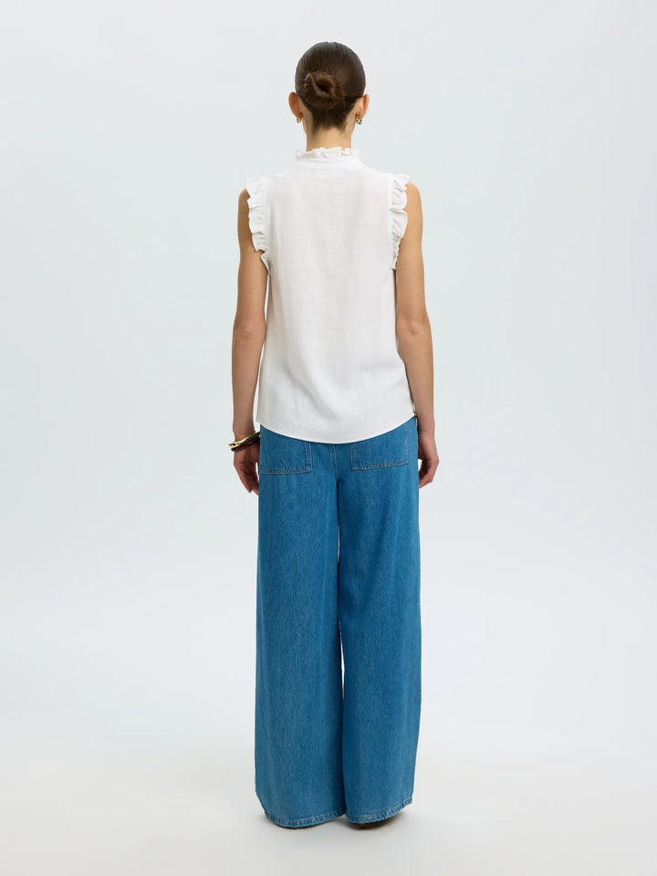 Viva Sl Sun Ruffle Top Snow White