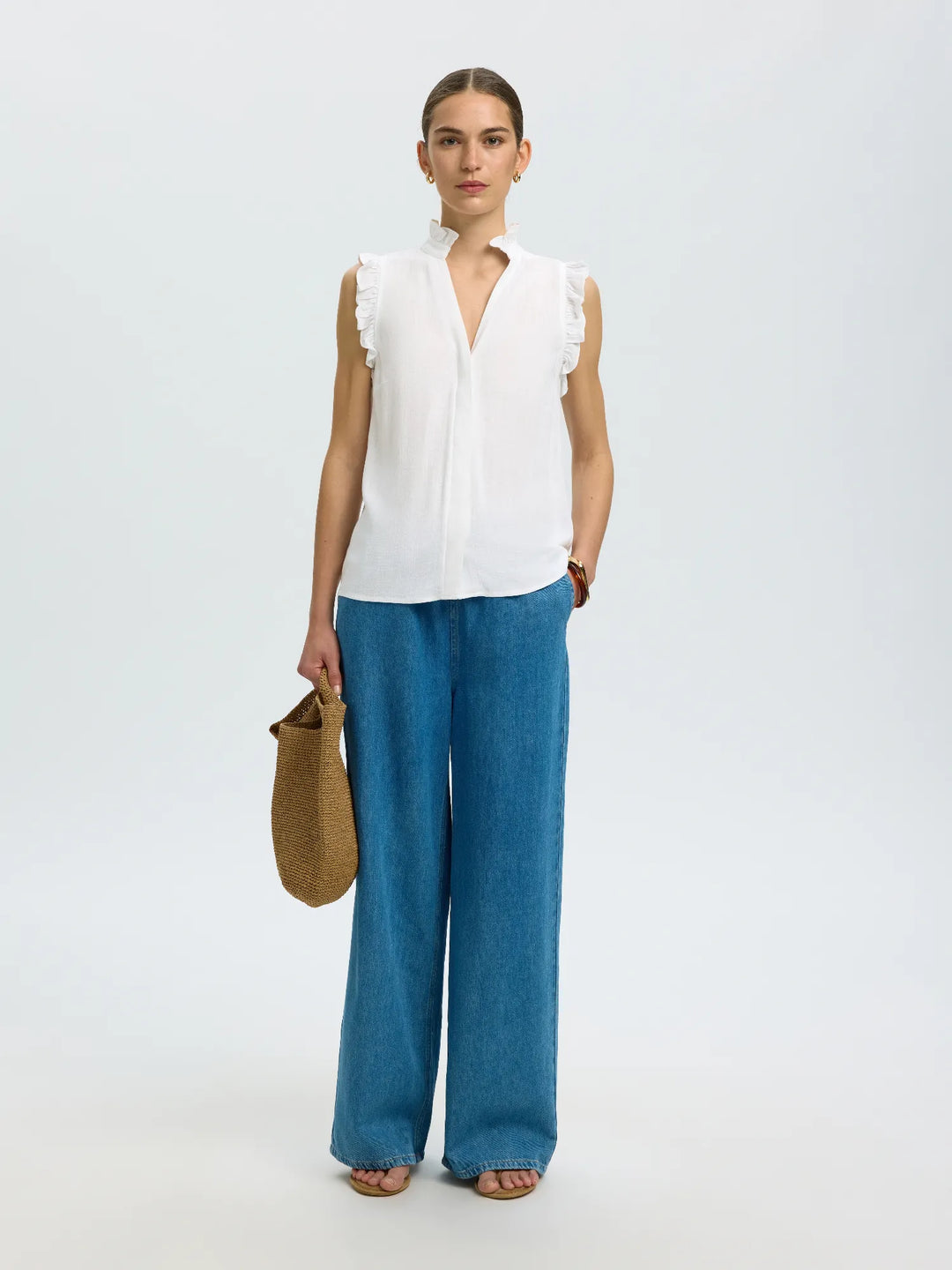 Viva Sl Sun Ruffle Top Snow White