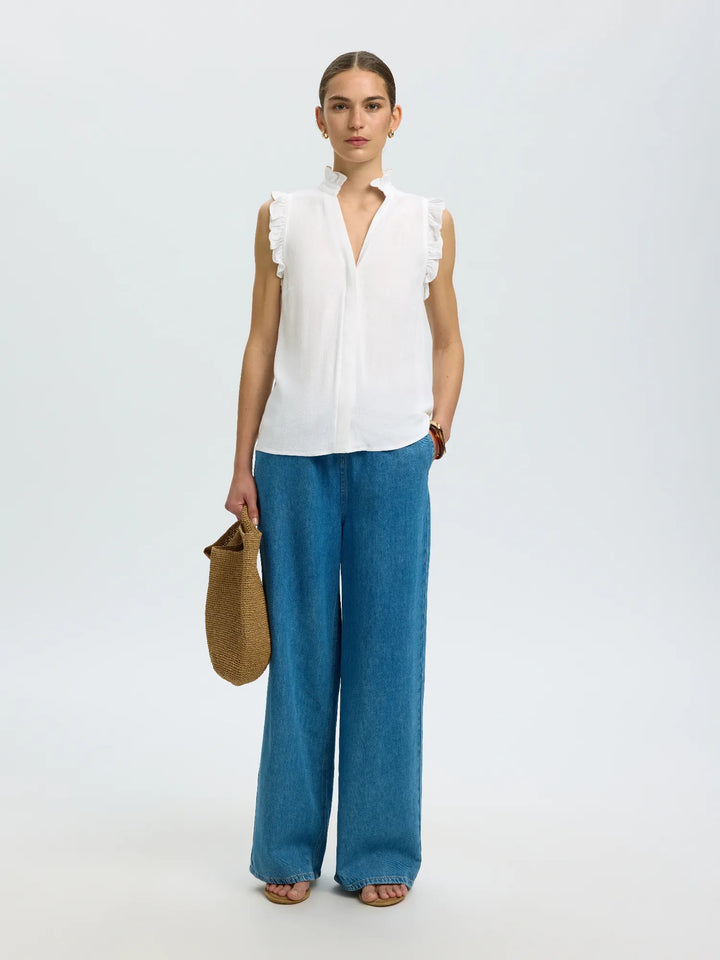 Viva Sl Sun Ruffle Top Snow White