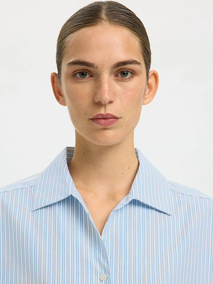Ester Oversize 3/4 Shirt Malibu Blue Stripe