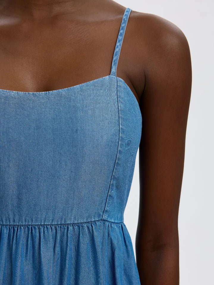 Janna Regular Sl Ankle Dress Medium Blue Denim