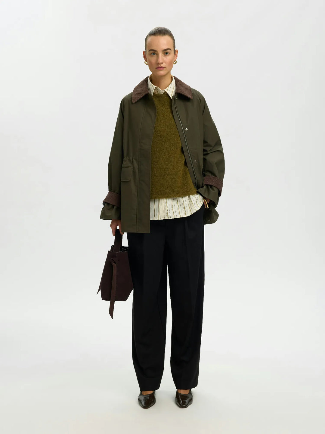 Lulu New Ls Knit O-Neck Fir Green Melange
