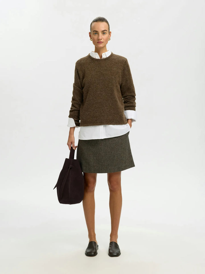 Lulu New Ls Knit O-Neck Dachshund Melange