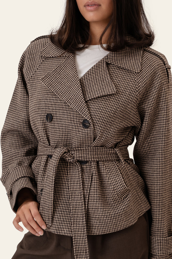 Vera Trenchcoat Brown Checks
