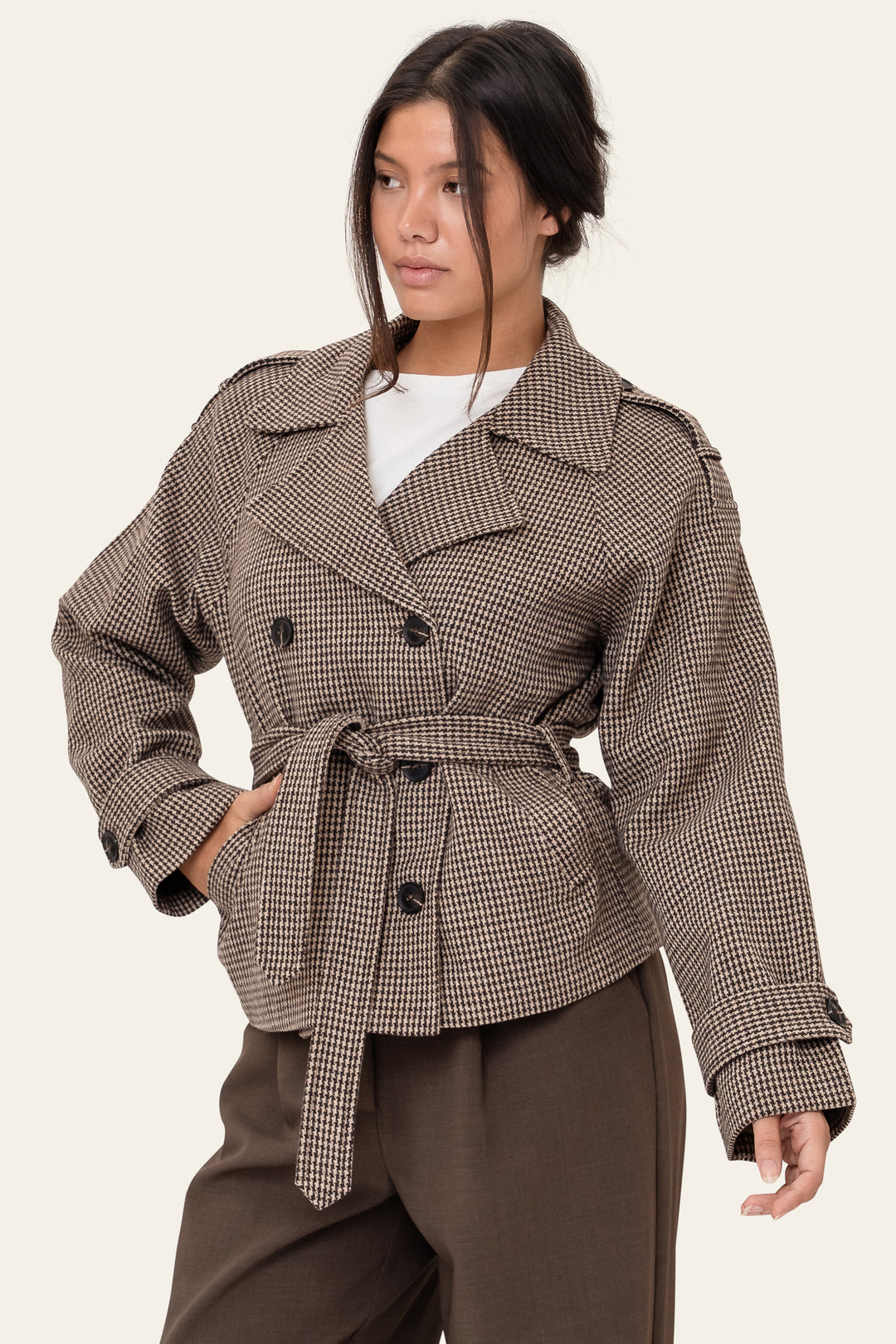 Vera Trenchcoat Brown Checks