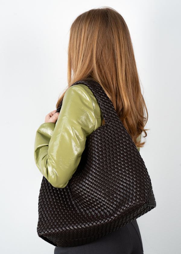 Woven Daily Shopper + Pouch Brown