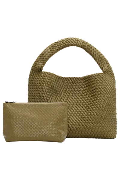 Woven Daily Shopper + Pouch Green