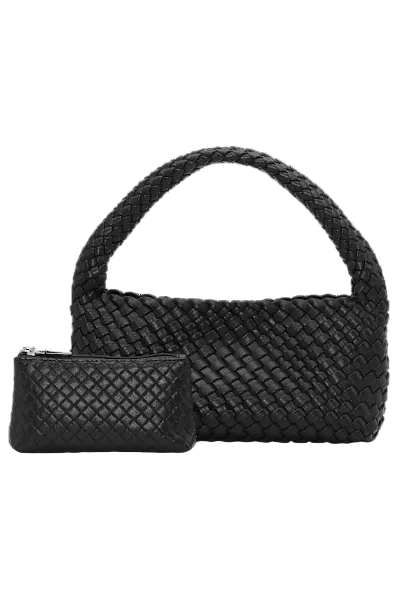 Woven Mini Bag + Pouch Black