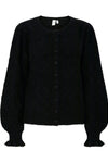 Thelma Ls Wool Blend Knit Cardigan Black