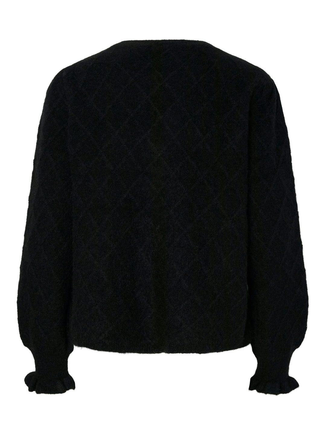 Thelma Ls Wool Blend Knit Cardigan Black