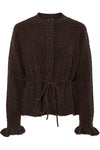Thellis Ls Knit Cardigan Hot Fudge