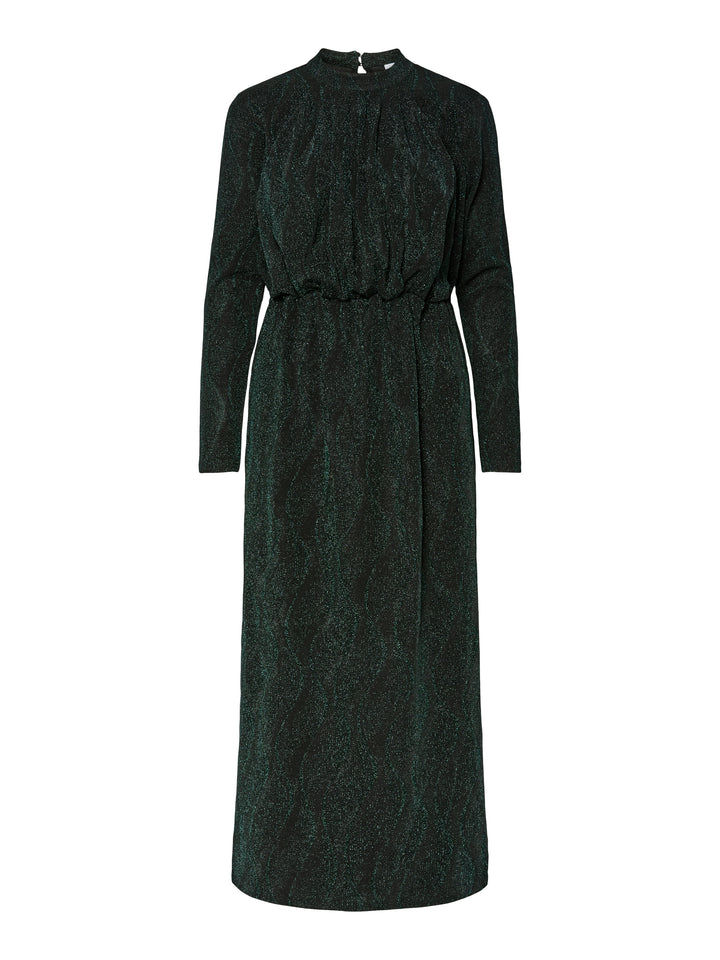 Yen Ls Long Dress Ponderosa Pine Black Lurex