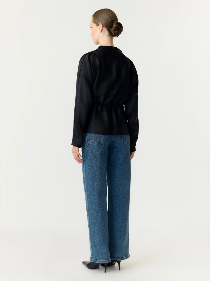 Pella Ls Funnel Neck Top Black