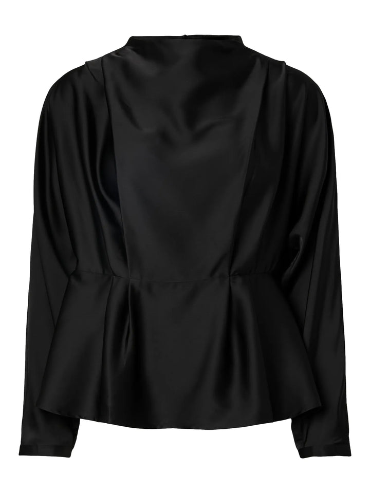 Pella Ls Funnel Neck Top Black