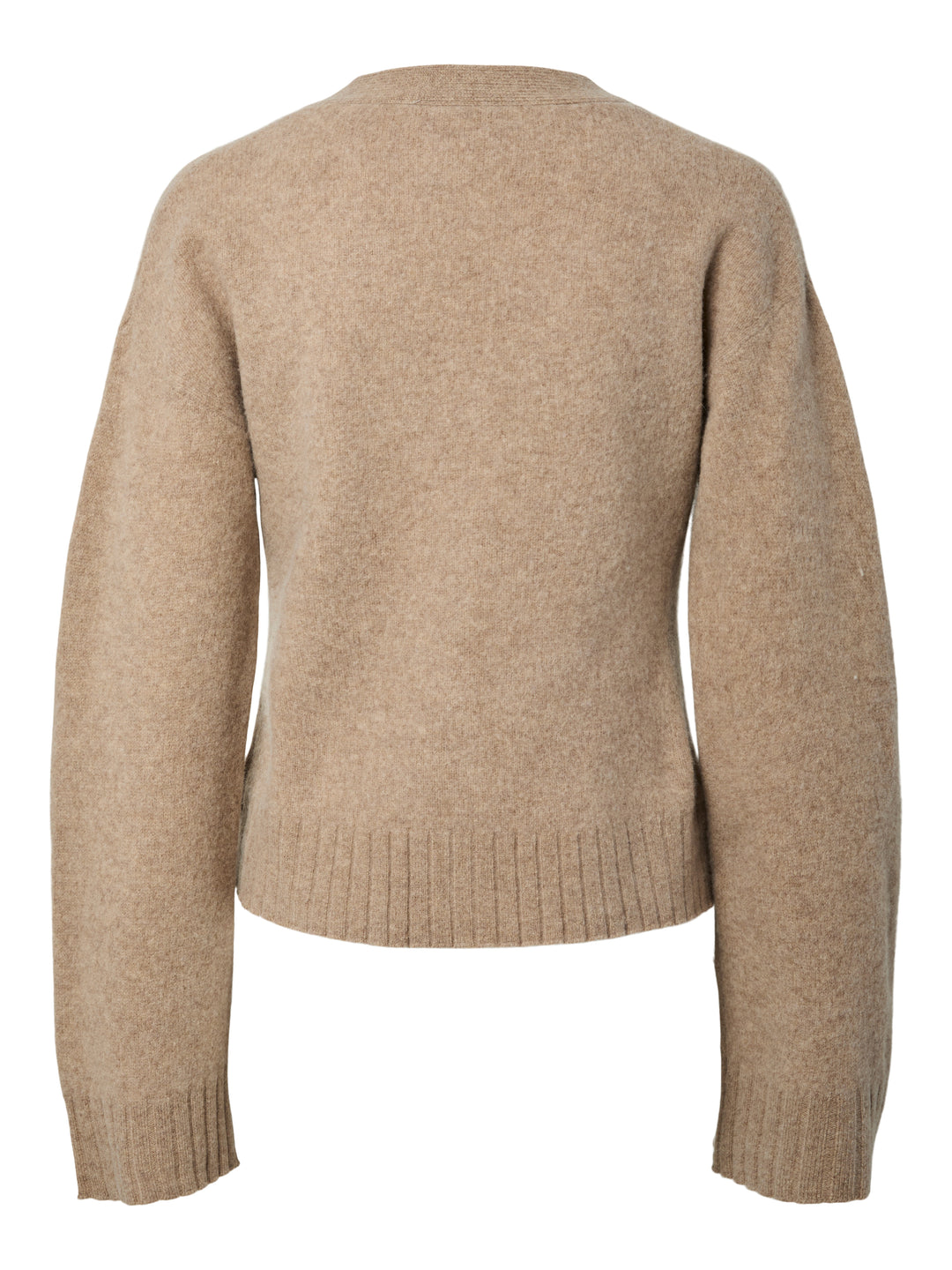 Emila Ls Wool Knit Cardigan Fungi Melange
