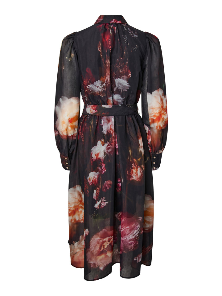 Romantica Ls Long Dress New Black Romantica Print
