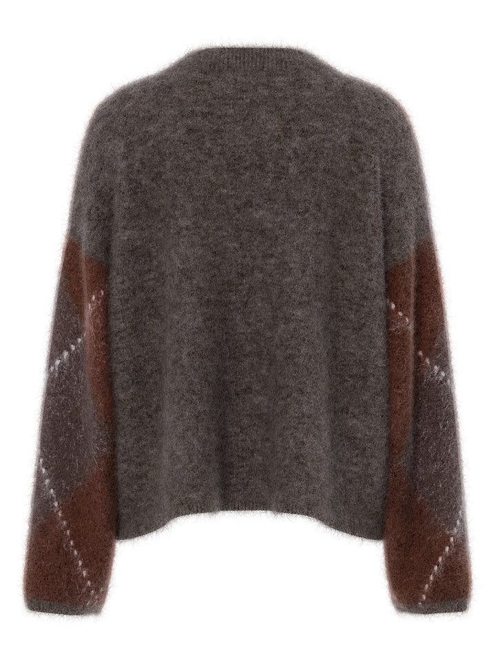 Argy Ls Mohair Blend Knit Pullover Coffee Bean Incence/Sepia/Oatmeal