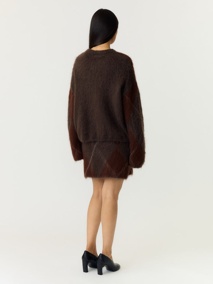 Argy Ls Mohair Blend Knit Pullover Coffee Bean Incence/Sepia/Oatmeal