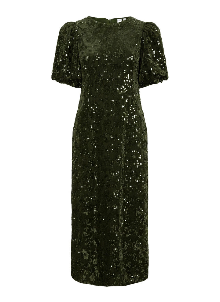 Sofie 2/4 Sequin Midi Dress Chive