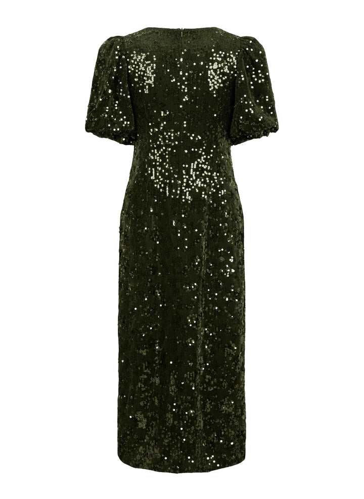 Sofie 2/4 Sequin Midi Dress Chive