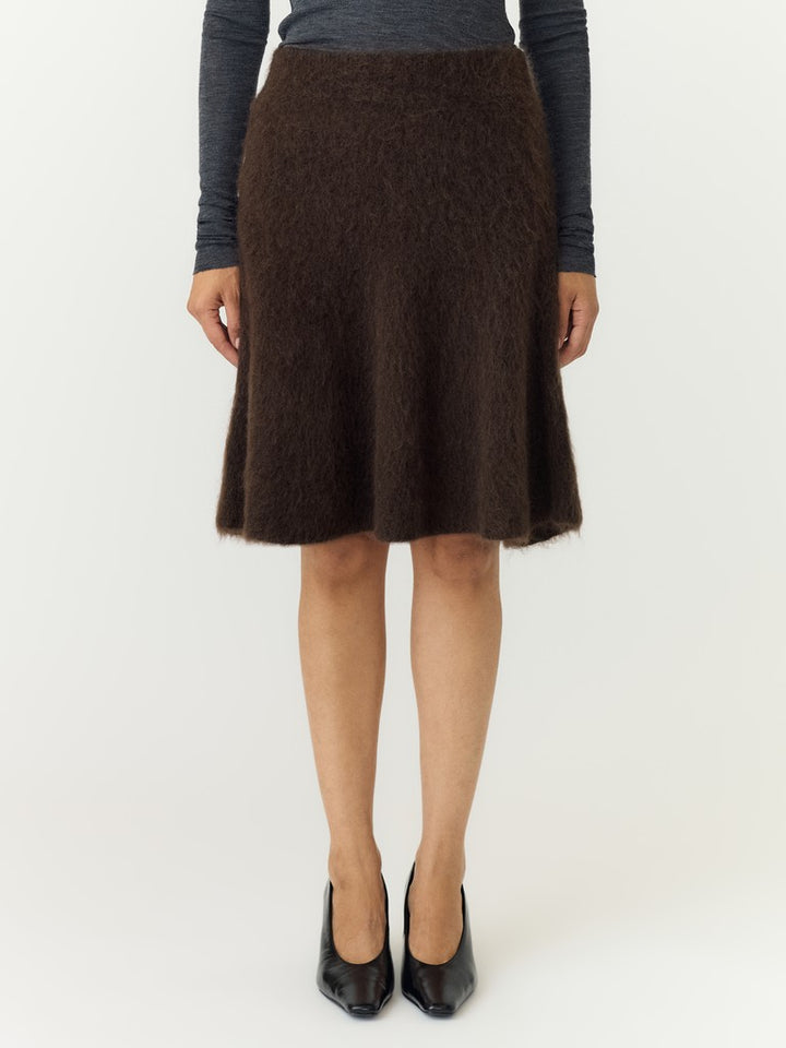 Tilde Hw Mohair Blend Knit Skirt Mole Melange