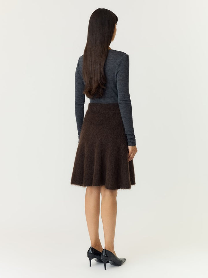 Tilde Hw Mohair Blend Knit Skirt Mole Melange