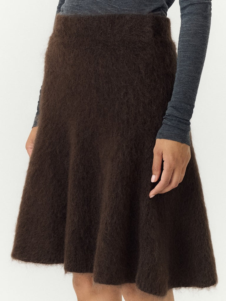 Tilde Hw Mohair Blend Knit Skirt Mole Melange
